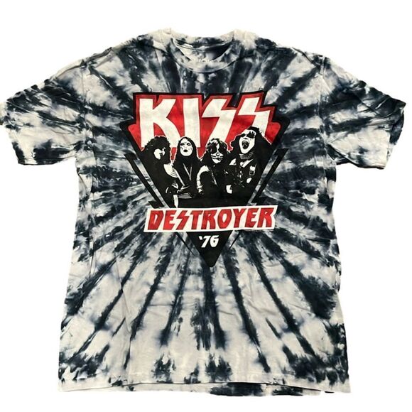 Vintage KISS Destroyer ‘76 blue tongue band music tshirt - large - Picture 1 of 5